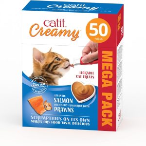 Comida húmeda para gatos Catit Creamy sabor salmón y gambas 50x10g
