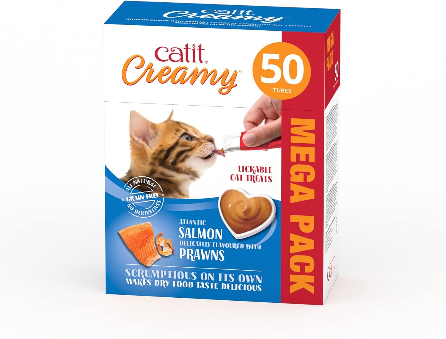 Comida húmeda para gatos Catit Creamy sabor salmón y gambas 50x10g
