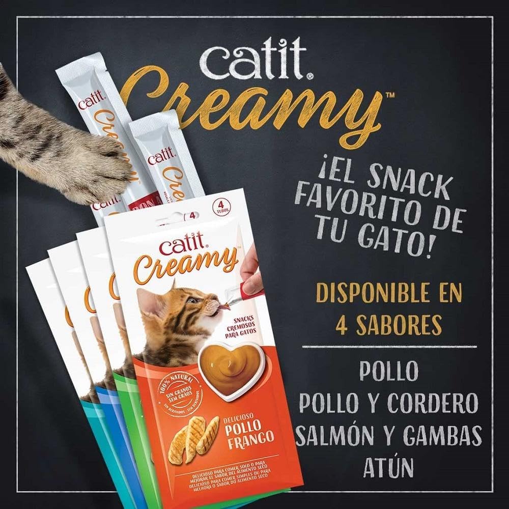 Comida húmeda para gatos Catit Creamy sabor salmón y gambas 50x10g - Imagen 3