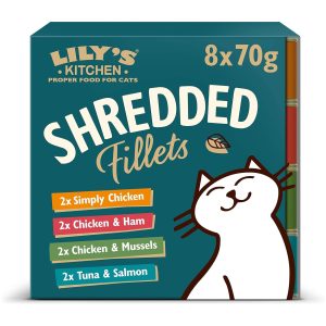 Comida húmeda para gatos premium Lily’s Kitchen filetes desmenuzados 4x8x70g