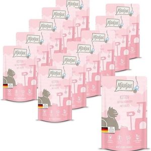 Comida húmeda premium para gatos MjAMjAM pollo y salmón sin cereales