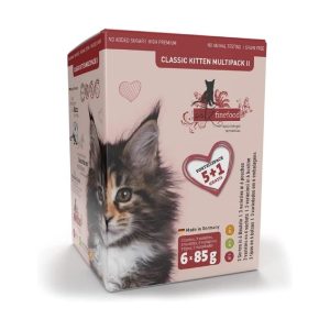 Comida húmeda sin cereales gatos Catz Finefood Kitten multipack 6x85g