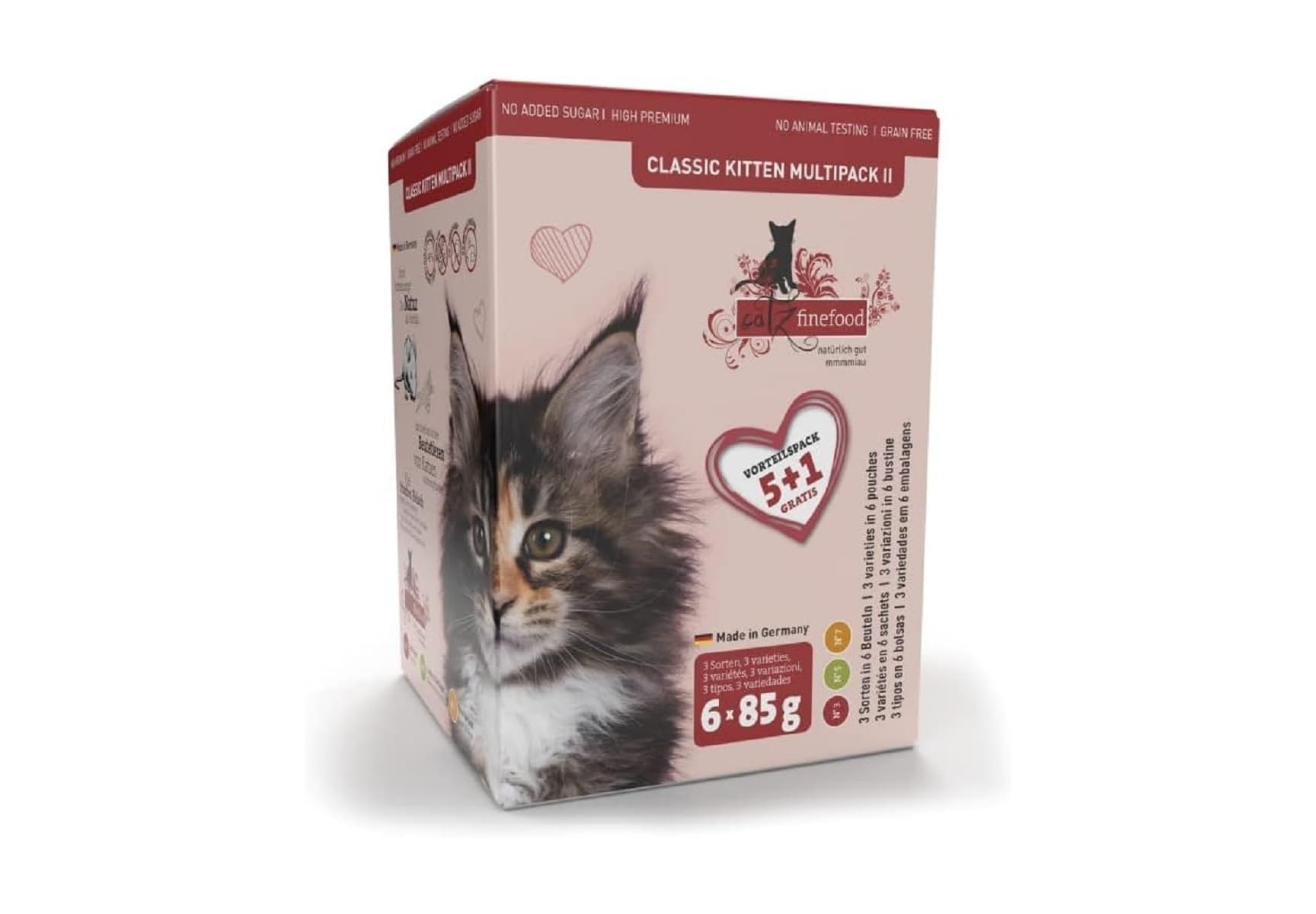 Comida húmeda sin cereales gatos Catz Finefood Kitten multipack 6x85g