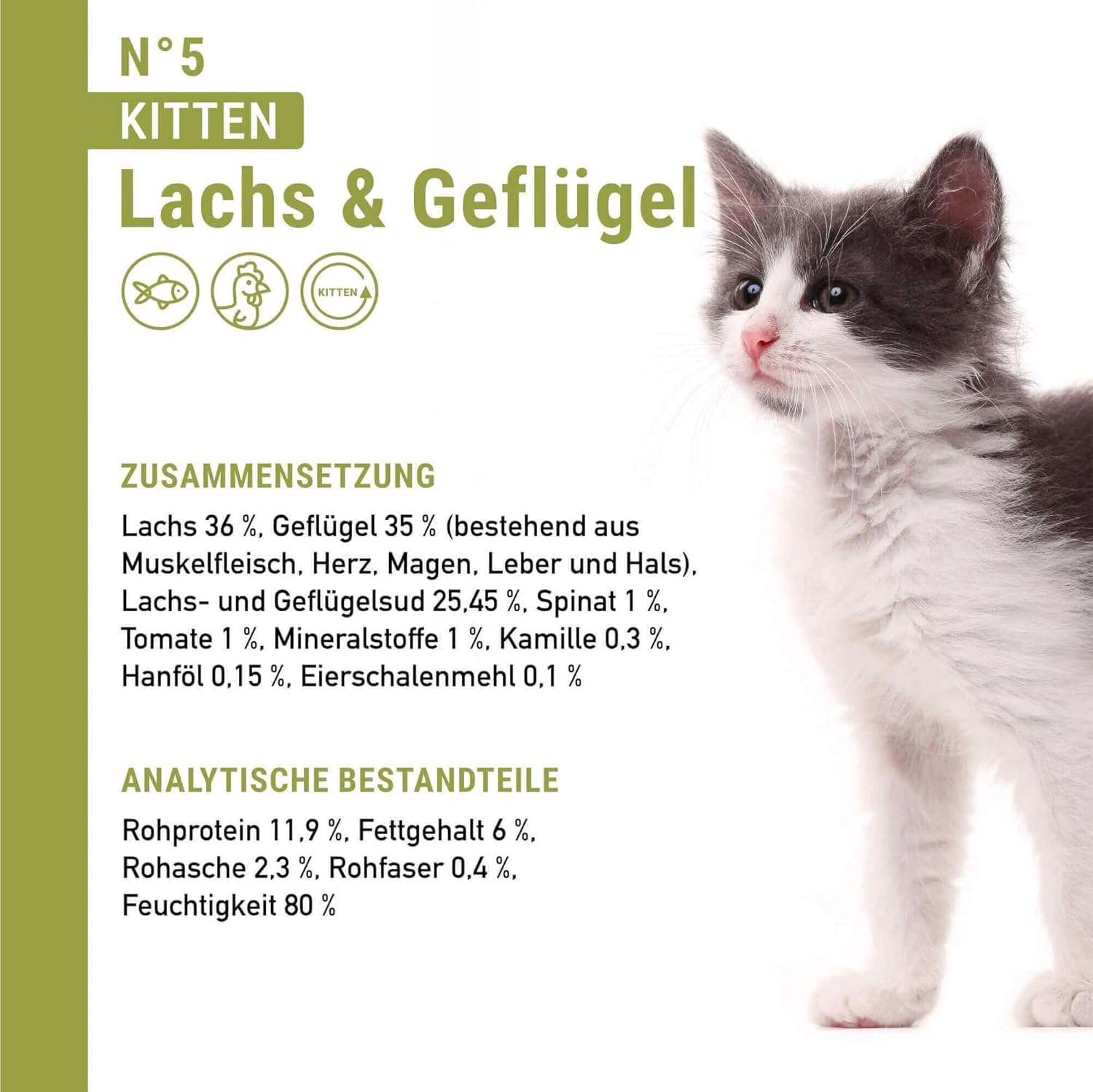 Comida húmeda sin cereales gatos Catz Finefood Kitten multipack 6x85g - Imagen 3