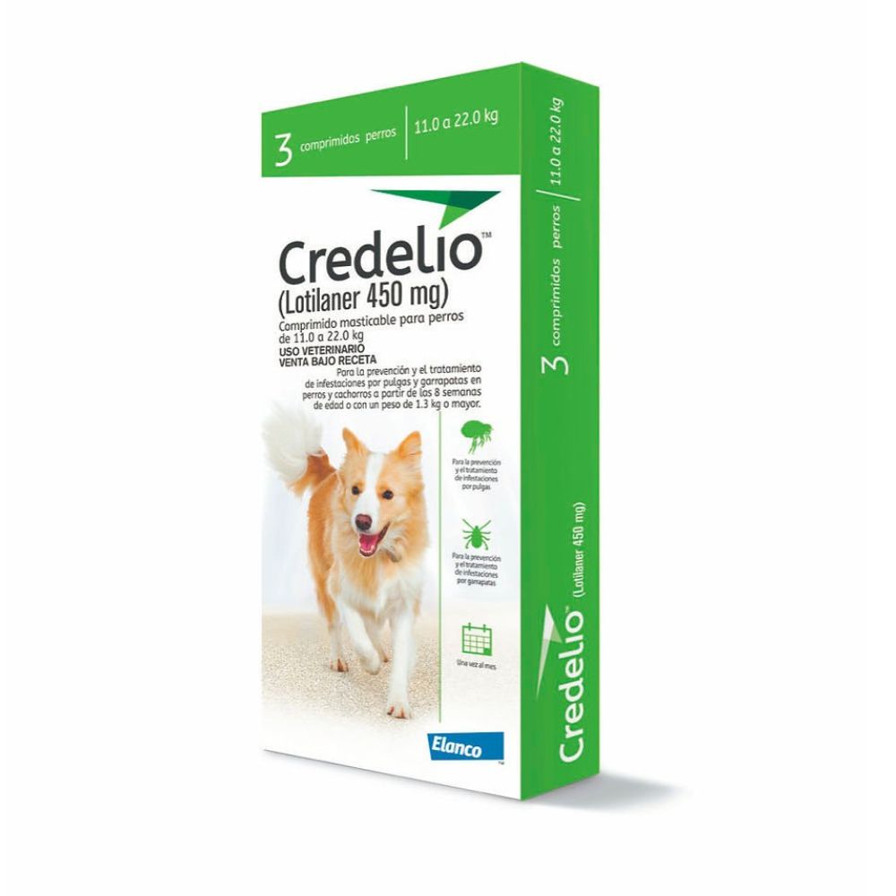 Credelio desparasitante Externo 11 – 22 kgs. 3 tabletas.