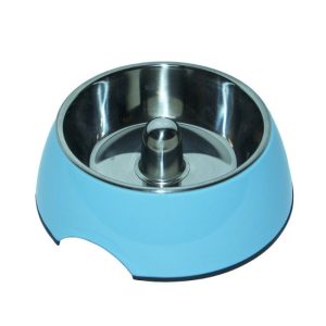 Comedero Lento de Melamina – L – Celeste