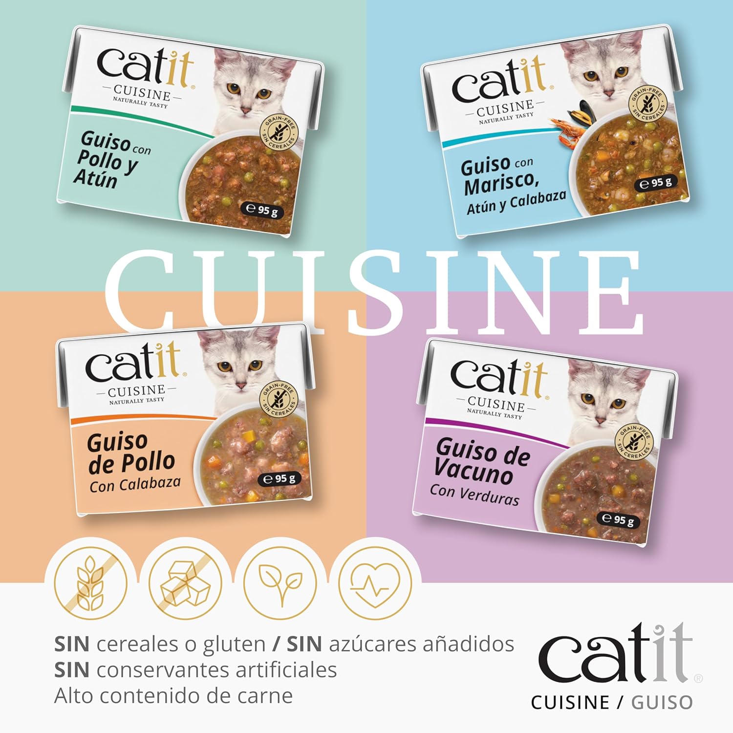 Guiso para gatos Catit Cuisine pollo con calabaza 95 g - Imagen 3