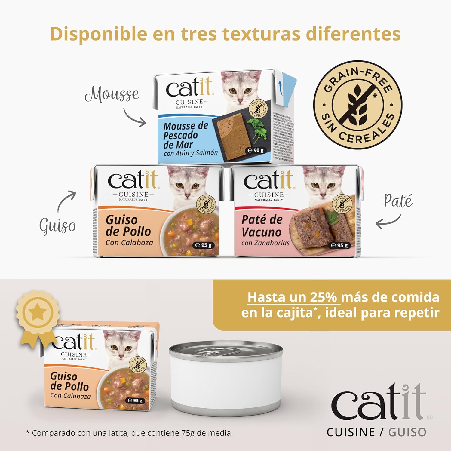 Guiso para gatos Catit Cuisine pollo con calabaza 95 g - Imagen 5