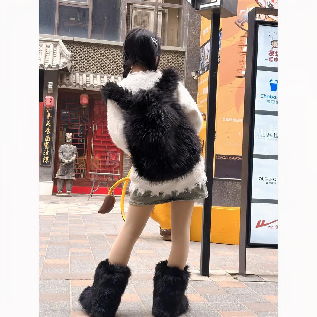 Elegante y esponjosa mochila de piel - Imagen 8