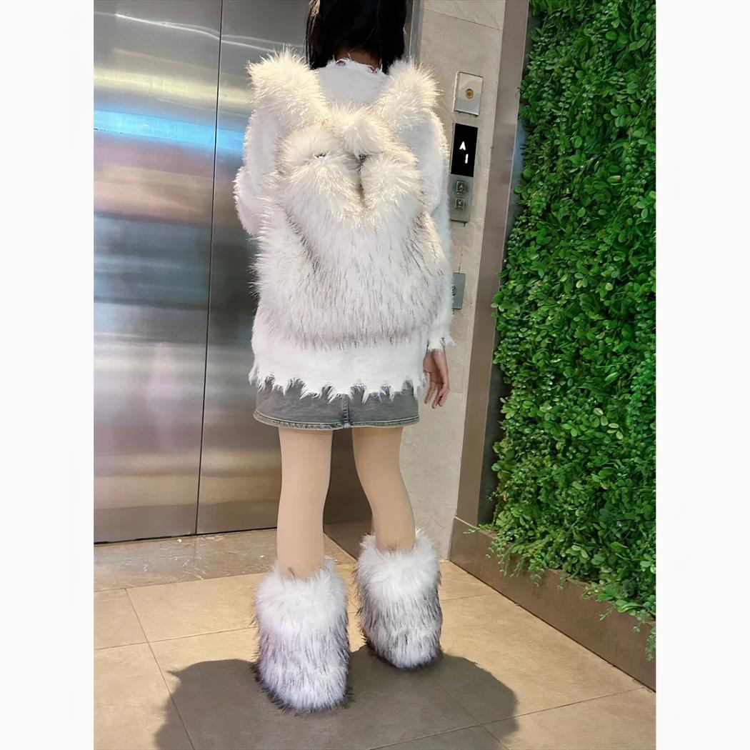 Elegante y esponjosa mochila de piel - Imagen 5