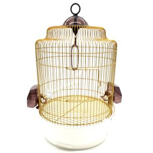 Jaula Redonda Oro + pie