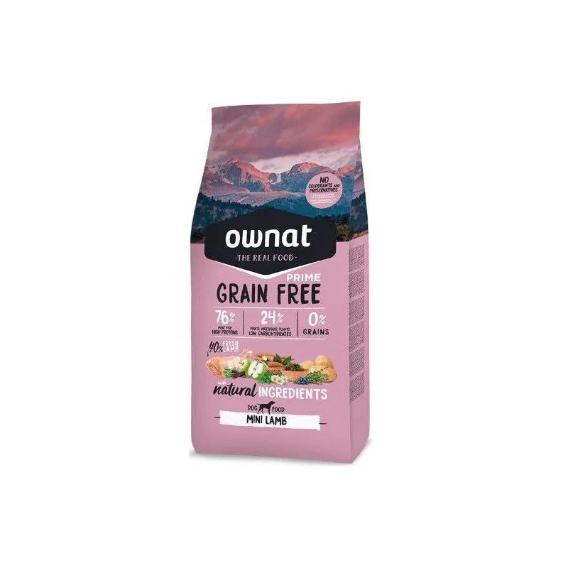 Ownat Prime grain free con cordero perros adultos de raza pequeña