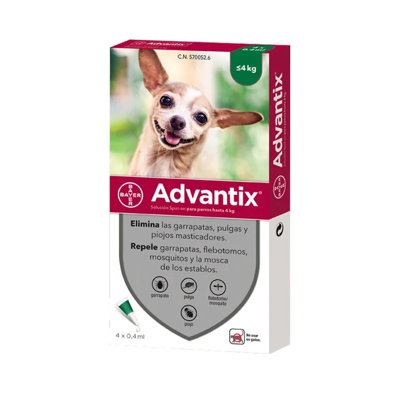 Advantix Perros muy pequeños de 1,5 a 4kg (24 pipetas)