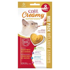 Snack húmedo para gatos Catit Creamy superfood mix pack 8×10 g