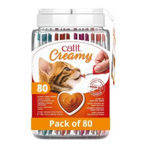 Snack líquido para gatos Catit Creamy surtido, 80 unidades de 10 g