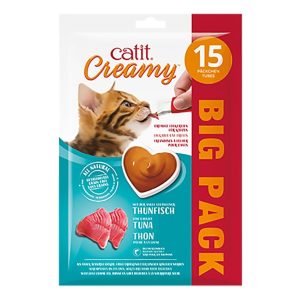 Snack saludable para gatos Catit Creamy sabor atún, 15 unidades x 10 g