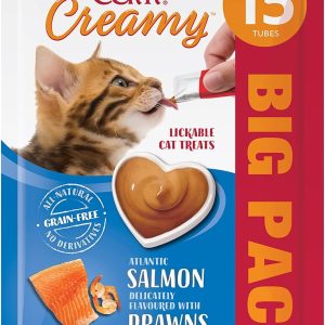 Snacks catit creamy salmón y gambas, pack 15 unidades x 10 g