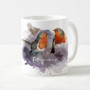 Taza de petirrojo europeo