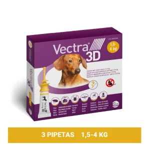 Vectra 3D pipetas antiparasitarias para perros 1,5 a 4kg – 3 pipetas