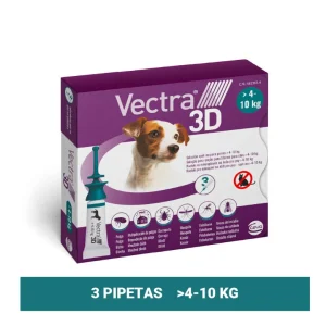 Vectra 3D pipetas antiparasitarias para perros 4 a 10kg- 3 pipetas